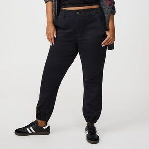 sz 20 torrid new with tags black jogger bottom twill cotton pants